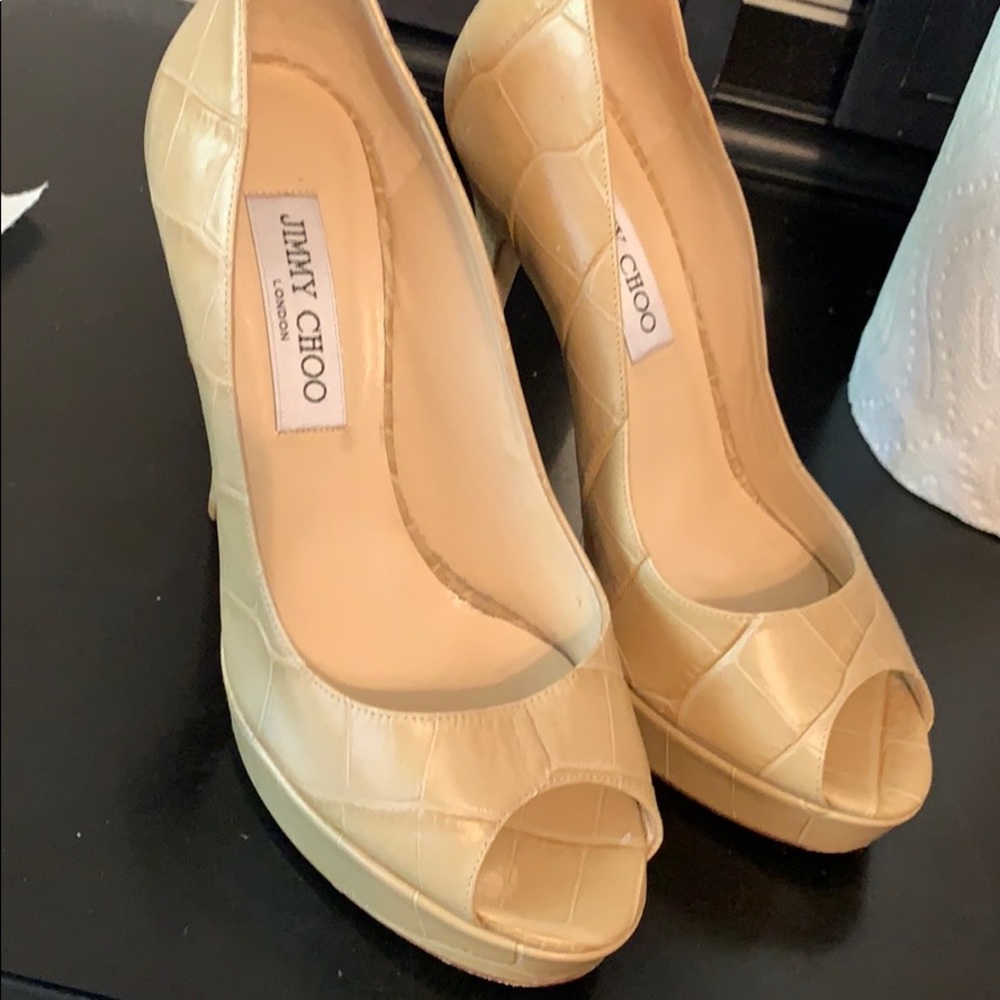 Jimmy Choo Peep Toe Stiletto Pumps sz 37